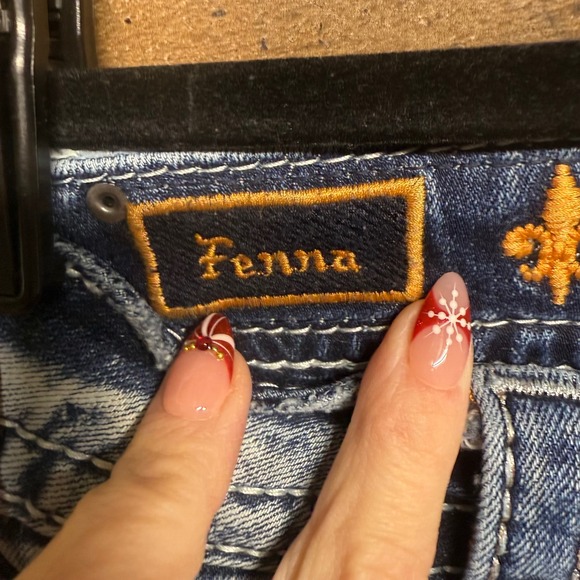 Rock Revival Fenna Bootcut Jeans Women Size 27 Rhinestone Embellished Blue Denim - Picture 2 of 11